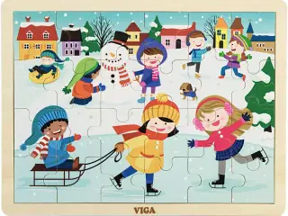 VIGA Træpuslespil Årstider, vinter, str. 30x22,5 cm, 24 brikker, 1 stk.
