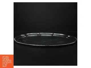 Sølvfarvet ovalt serveringsfad (str. 44 x. 34 cm)
