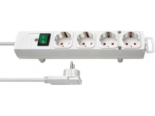 Forlængerledning med afbryder 2 m – brennenstuhl, 4 udtag, hvid