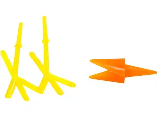 Kyllingenæb og -fødder, H: 28 mm, L: 30+37 mm, orange, gul, 8sæt/ 1 pk.