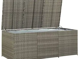 Opbevaringskasse til haven 180x90x70 cm polyrattan grå