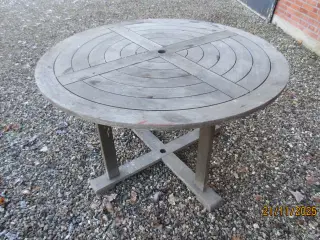 1 stk Rund Teak Havebord 