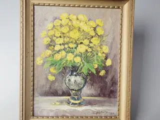 Oliemaleri af Hardy Dam Juhl (1973) Gule Blomster