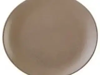 12 stk. Tallerken stentøj oval mat grå 255 mm Rustik