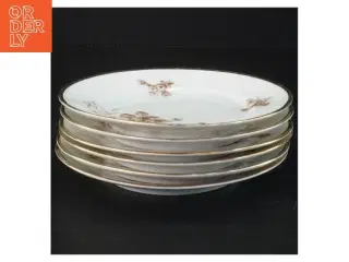 Porcelænstallerkener med blomstermotiv (str. Ø 15 cm)