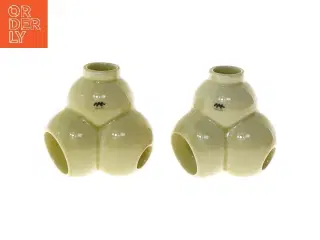 Kähler vaser/lysesteger/fyrfadsstager. 3 i en  fra Kähler (str. Ø 10 cm)