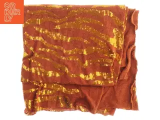Rødt og guldfarvet stof (str. 126 x, 148 cm)
