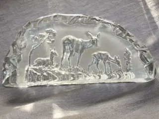 Glas Relief med dyr motiv 30 cm x 16 cm