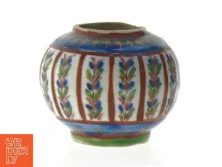 Rund vase med blomstermønster (str. Ø 6,5 cm)