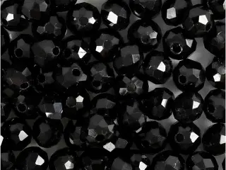 Facetperler, str. 5x6 mm, hulstr. 1 mm, sort metallic, 100stk./ 1 pk.