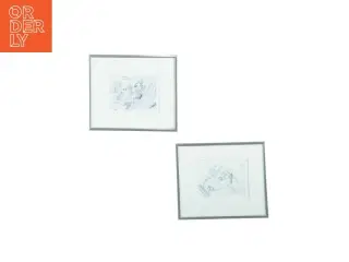 Indrammede Mickey Mouse / Disney tegneskitser (str. 20 x 17,5 cm)
