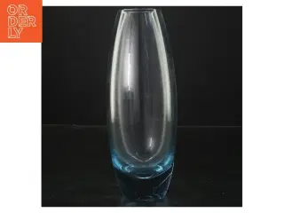 Transparent blå vase (str. 22x7 cm)