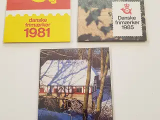 Årsmapper Danmark 1981, 1985, 1988
