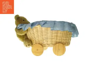 Kurv med hjul, betræk og bamse