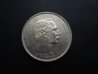 2 kr 1888 sølv erindringsmønt pæn