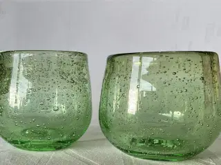 Grønne glas til fyrfadlys  