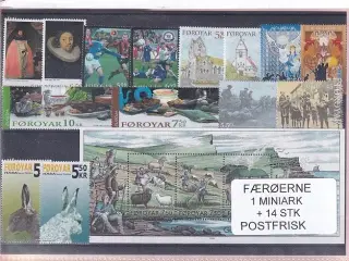 Færøerne - 1 Miniark + 14 Stk. - Postfrisk
