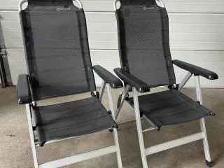 2 x Outwell camping stol m/høj ryg