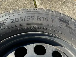 Stålfælge og vinterdæk 205/55 R16 T