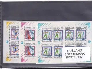 Rusland, 3 Stk. Miniark OL - Postfrisk