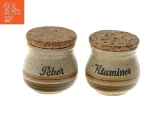Keramik dåser med korklåg (str. 8 cm)