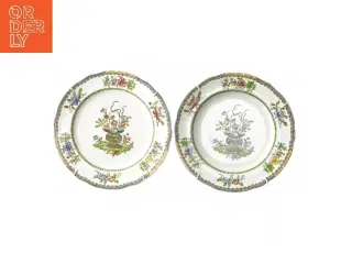 Porcelænstallerkener med blomsterdesign (str. Ø 23 cm)