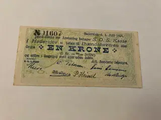 1 Krone S.O.S Kasse Haderslev