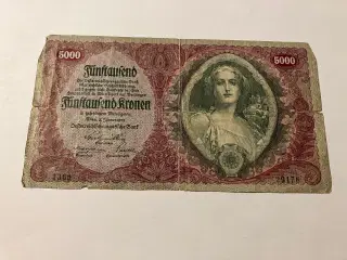 5000 Kronen Austria 1922 - Slidt