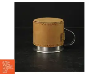 Læderindbundet stålkrus (str. Ø. 10 cm. længde, 9 cm)