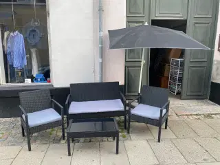 Havemøbler sort pilyrattan