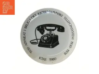 Dekorativ tallerken med telefonmotiv fra Royal Copenhagen (str. Ø 19,5 cm)
