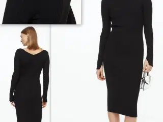 Lækker sort kjole fra H&M med flot halsudskæring