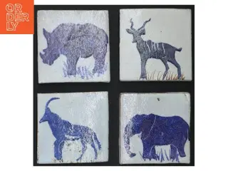 Dekorative fliser med dyremotiver (str. 9 x. 9 cm)
