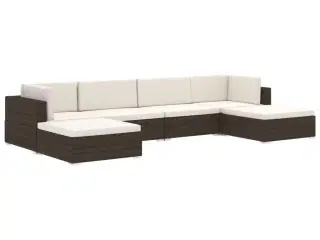 Midtersæde til sofa 1 stk. med hynder polyrattan grå
