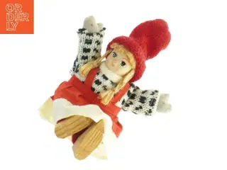 Nisse med strikket tøj (str. 14x7 cm)