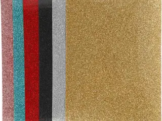Strygestof, ark 148x210 mm, glitter, ass. farver, 6ark/ 1 pk.