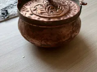 Skål m. Låg i kobber 