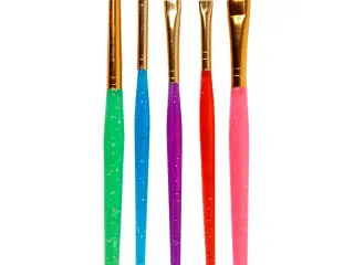 Børnepensler, 8+12+18, L: 14-16 cm, B: 5-10 mm, flad,rund, ass. farver, 5stk./ 1 pk.