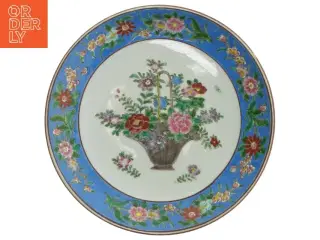 Dekorativ kinesisk tallerken (str. Ø. 25 cm)