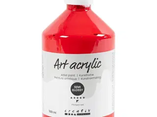 Art Akrylmaling, halvblank, halvtransparent, primær rød, 500ml/ 1 fl.