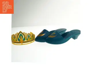 Prinsesse krone og sko sæt (str. Skol. længde. 21)