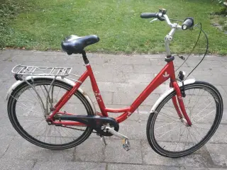 Rød Raleigh Damecykel 