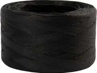 Raffia Papirgarn, B: 7-8 mm, sort, 100m/ 1 rl.