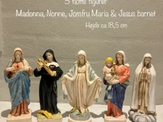 5 flotte Madonna / Jomfru Maria figurer