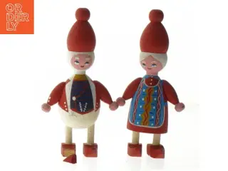 Træfigurer af nisse par (str. 16,5 cm)