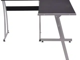 Hjørneskrivebord L-formet sort