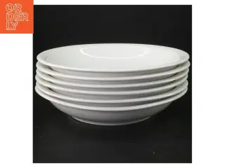 6 pastatallerkener/dybe tallerkener, hvidt porcelæn (str. 20 cm)