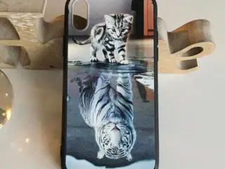 Silikone cover med kat / tiger til iPhone 10 X XS