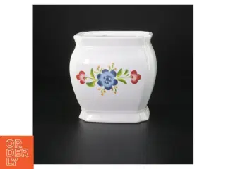 Porcelæn vase skjuler med blomsterdesign (str. 15x16 cm)