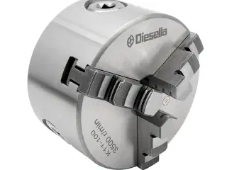 Centrerpatron 3-bakket Dia. Ø160 mm i støbejern